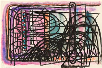JOHN SENNHAUSER (1907 - 1978) Black Lines in Colorspace No. 30.                                                                                  